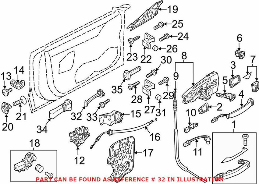 Audi Door Check - Front 4G8837249B